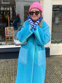 Janjeći vuneni kaput dugih rukava s reverima Elegantni ženski topli kaput s džepovima na jedno kopčanje Zimska modna ženska ulična odjeća 2023.