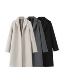 PB&ZA Ženski novi modni tekstilni kaput Kaput Vintage kardigan dugih rukava Široki univerzalni, ležerna ženska gornja odjeća Chic kaput