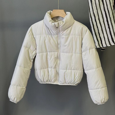 2023 m. Nauja rudens žiemos trumpa parko striukė Moteriška šilta užtrauktuku Laisvas pūkinis paltas Moteriška medvilninė striukė Tvirta, stora, atspari vėjui, viršutinė striukė