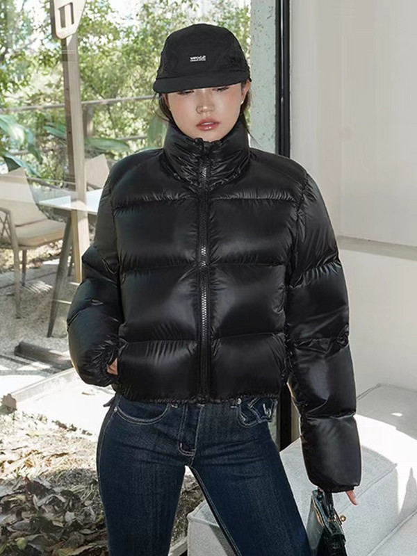 2023 m. Nauja rudens žiemos trumpa parko striukė Moteriška šilta užtrauktuku Laisvas pūkinis paltas Moteriška medvilninė striukė Tvirta, stora, atspari vėjui, viršutinė striukė