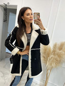 Kaput od umjetne janjeće vune Ženske kapute s dugim rukavima Jesen Zima 2023. Ženski kaputi s dugim rukavima Vintage Trenč jakne