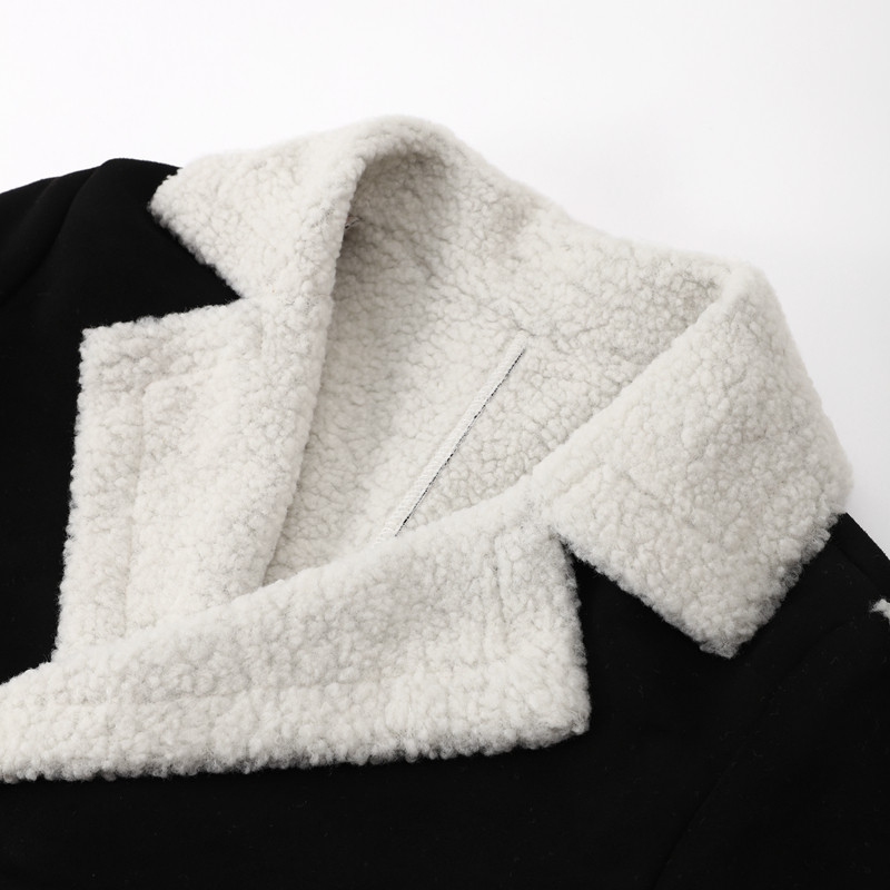 Kaput od umjetne janjeće vune Ženske kapute s dugim rukavima Jesen Zima 2023. Ženski kaputi s dugim rukavima Vintage Trenč jakne