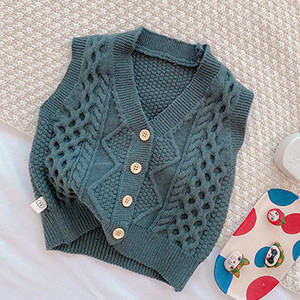 Mazuļu meiteņu puišu veste Džemperis jaciņa mētelis pavasara rudens bērnu apģērbs korejiešu bērniem bez piedurknēm dimanta trikotāžas veste
