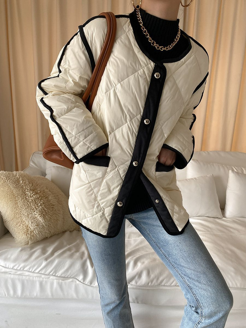 Nova korejska verzija laganog pamučnog kaputa, labave ležerne i svestrane pamučne jakne, preppy vintage britanskog kaputa