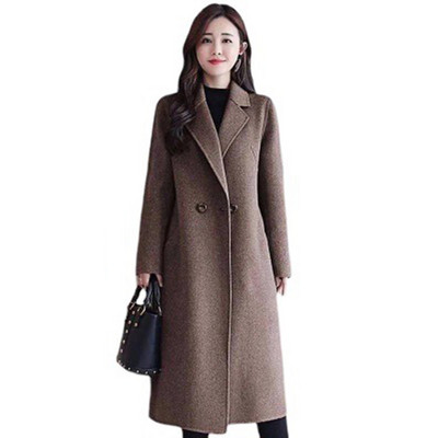 Очарователно елегантно палто, удебелено вълнено горно облекло с дълги ръкави, студоустойчиво