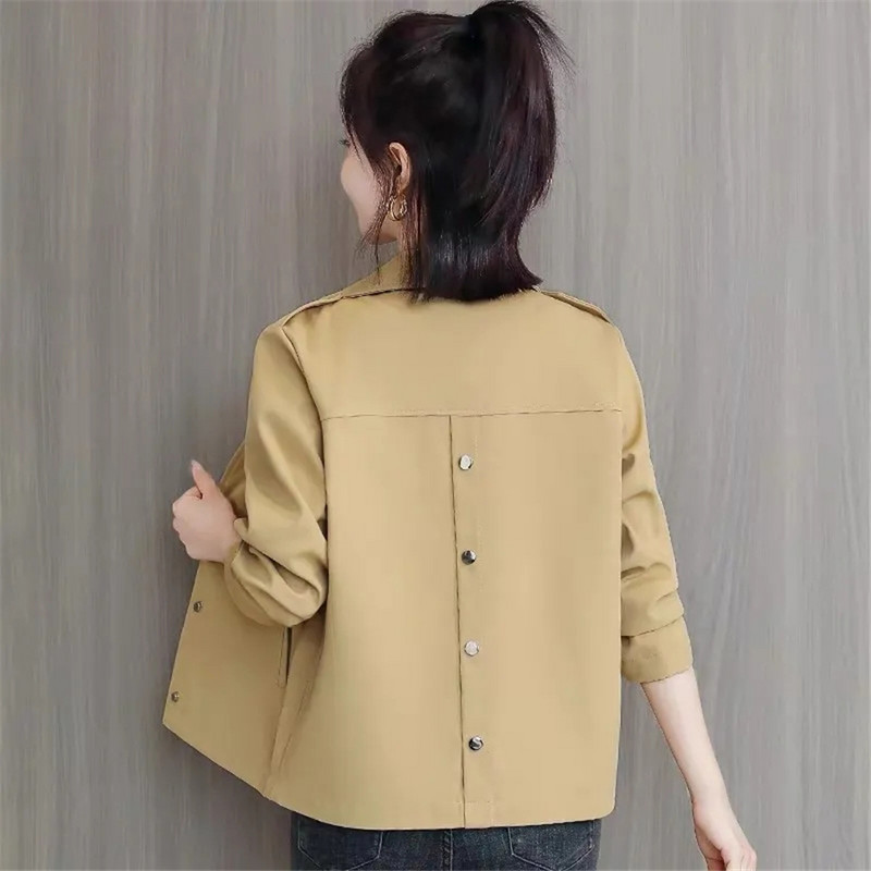 Klasikiniai moteriški atvartai apkarpyti švarkai Laisvalaikio pavasario rudens nauji paltai Korėjietiški ilgomis rankovėmis Ceketler gatvės apranga Laisvi viršutiniai drabužiai Chaqueta