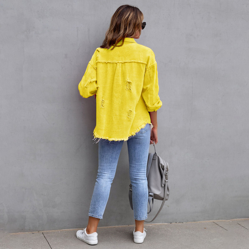 Moda Noutăți în jachete pentru femei 2023 Jachetă de blugi pentru femei, vintage, haine de jeans, top casual cu mânecă lungă, haine supradimensionate, haine de stradă