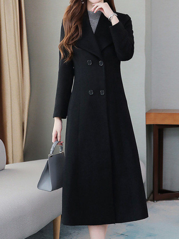 Podebljani vuneni kaput Ženski dugi, novi, uski, topao kaput Zimski ženski kaput Topli kaput 2023. Ženska zimska odjeća Trenč kaput