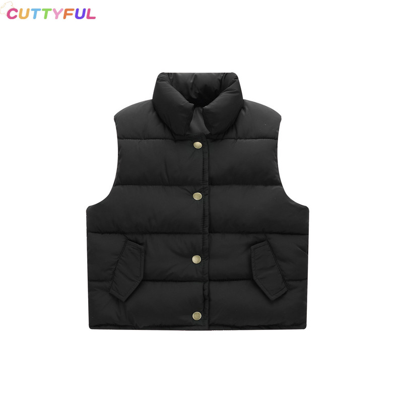 Pievilcīgs bērnu virsdrēbes Ziemas mazulim Solid Bodywarmer Kabatas Veste Meitene Rudens Biezi Mēteļi Bērnu Jaka Veste Apģērbi