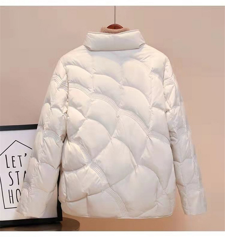 2023 Jachetă ușoară de puf pentru femei, toamnă iarnă, subțire, scurtă, din bumbac, căptușită, parkas, haină la modă cu guler puf
