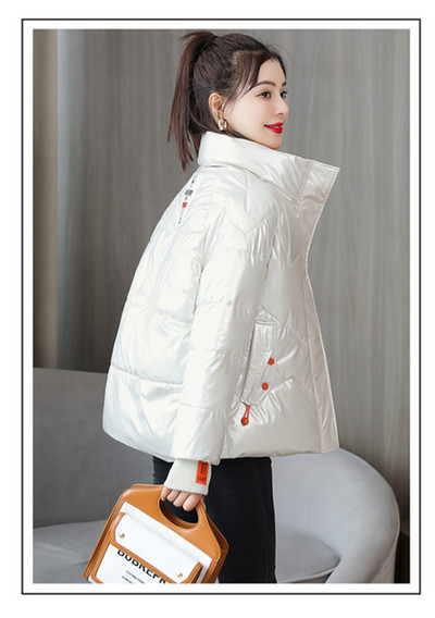 Ženska sjajna podstavljena jakna Ženska kratka nova modna zimska ženska jakna 2021. Široka divlja debela topla ženska parka jakna B