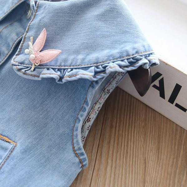 Dječja odjeća Traper prsluk za djevojčice Proljeće ljeto Ležerna traper jakna za djevojčice Bez rukava Dječja gornja odjeća Tinejdžeri Djeca za 6 8