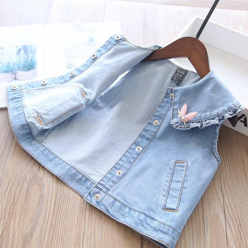 Dječja odjeća Traper prsluk za djevojčice Proljeće ljeto Ležerna traper jakna za djevojčice Bez rukava Dječja gornja odjeća Tinejdžeri Djeca za 6 8