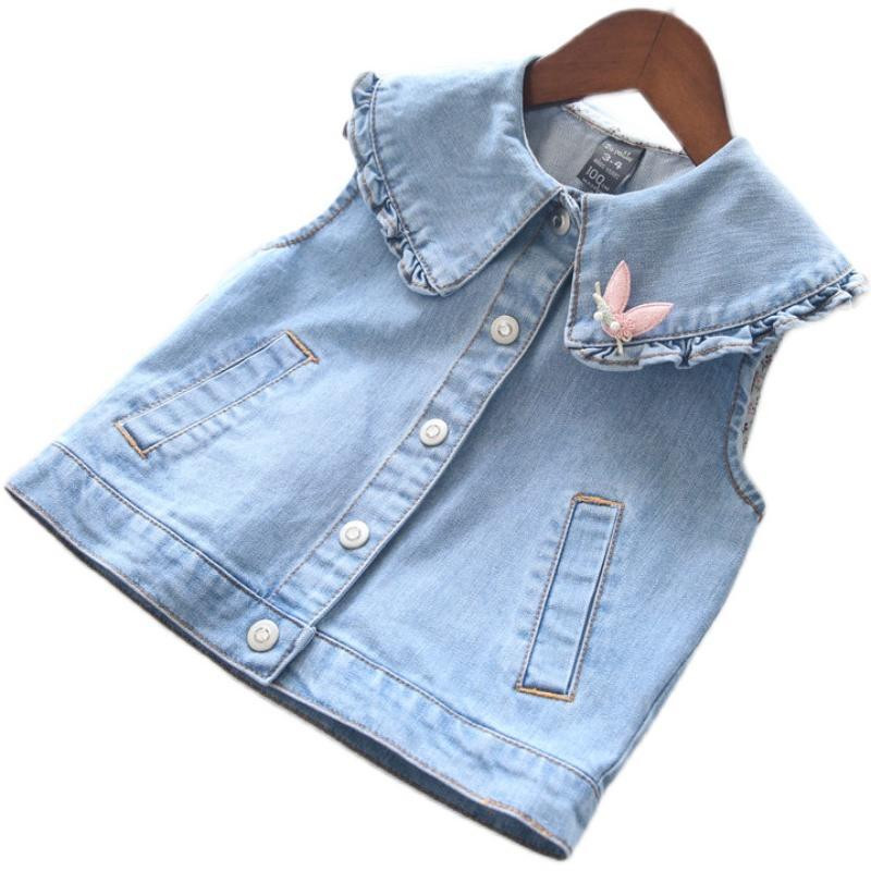 Dječja odjeća Traper prsluk za djevojčice Proljeće ljeto Ležerna traper jakna za djevojčice Bez rukava Dječja gornja odjeća Tinejdžeri Djeca za 6 8