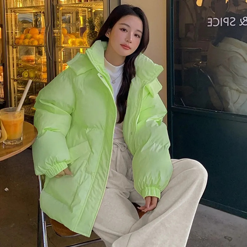 Jachetă coreeană din bumbac cu puf, haină de iarnă pentru femei, 2023, noua modă pentru femei, parkas cu glugă, pardesiu, paltoane groase și calde