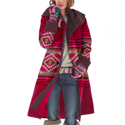 Paltoane elegante pentru doamnă, cu un singur piept, îmbrăcăminte confortabilă, stil etnic, ocazional, șal largi, paltoane vintage pentru ținută zilnică