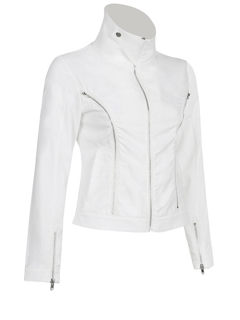 Ženska ležerna jakna Vintage dugih rukava, samostojeći ovratnik, patentni zatvarač, jednobojna, hladna jesenja odjeća, ulična odjeća, jesenske majice Y2k