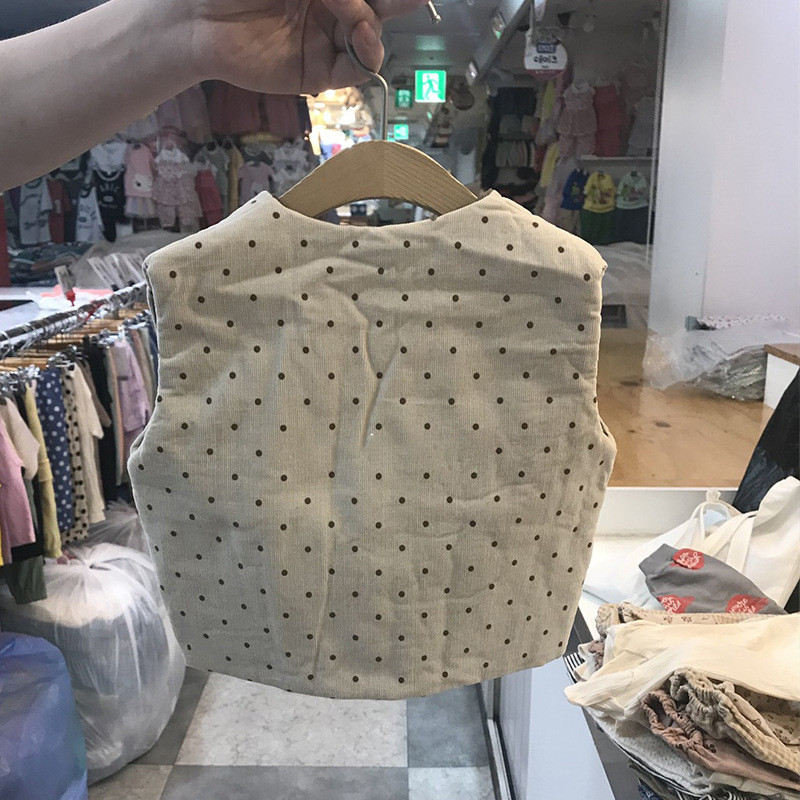 Toamnă Iarnă Fată Sugar Puncte Gilet casual fără mâneci Băiat Copii Topuri din bumbac Palton Copii Moda Cardigan Vestă Haine pentru bebeluși