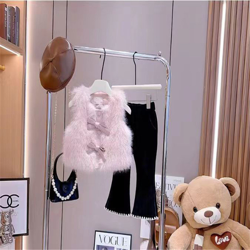 Vesta de blana fete, toamna si iarna noua vesta ingrosata stil strain pentru copii, geaca umar