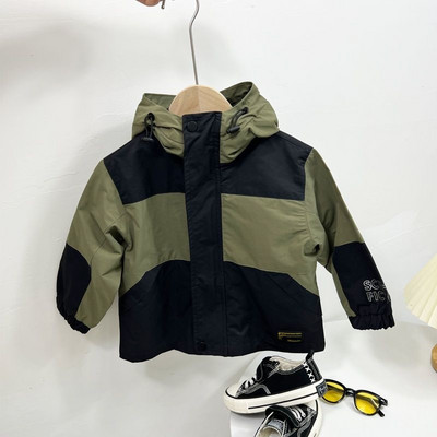 Gornja odjeća za dječake Proljetna i jesenska jakna i kaput Kaput s kapuljačom Modni stil Top