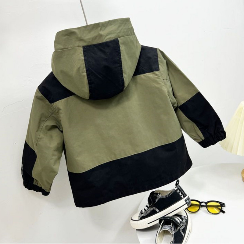 Gornja odjeća za dječake Proljetna i jesenska jakna i kaput Kaput s kapuljačom Modni stil Top