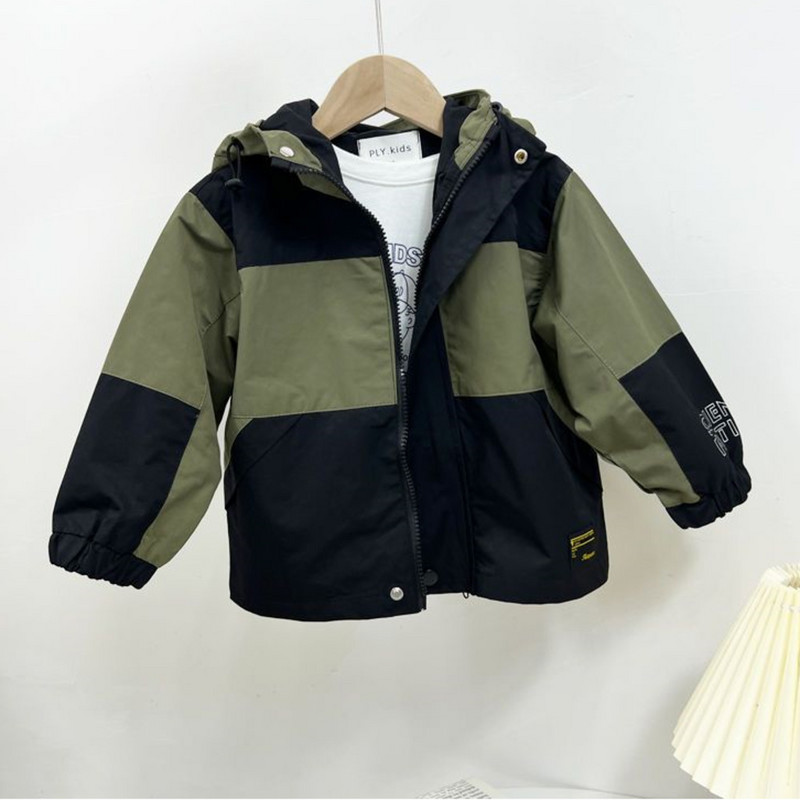 Gornja odjeća za dječake Proljetna i jesenska jakna i kaput Kaput s kapuljačom Modni stil Top