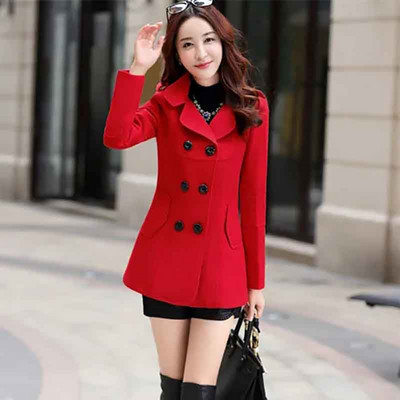 Jachetă de lână de primăvară, toamnă 2023, pentru femei, paltoane cu piept dublu, pardesiu elegant, haină de bază, buzunare, haină de iarnă amestecată de lână, topuri