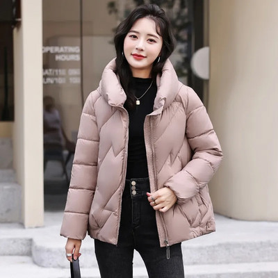 Jachetă din bumbac 2023, iarnă, nouă, cu glugă, slim fit, ocazional, haină pentru femei, temperament la modă, versatil, îmbrăcăminte exterioară pentru femei