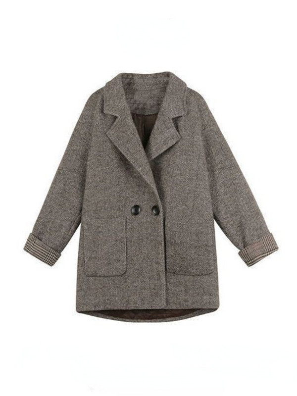 Elegantni ženski kaput s dugim rukavima, jesen, jednostavnost, nova korejska verzija sakoa s gumbima, široka ležerna jakna, ženska zima 2023.