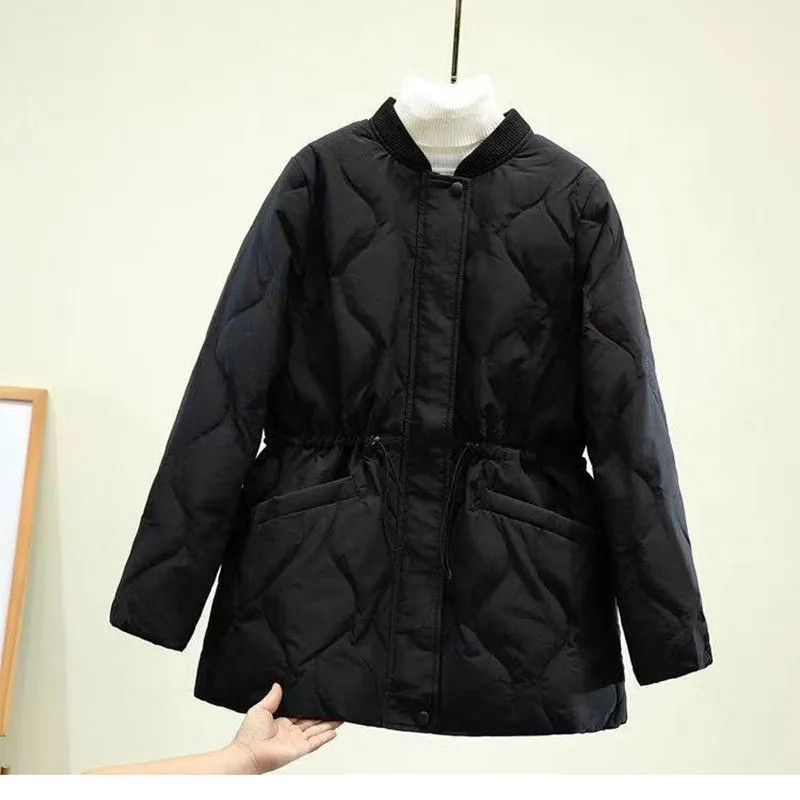 Palton din bumbac pentru femei 2022, toamnă iarnă, jachetă ușoară, cu lungime medie, subțire, pardesiu coreean, culoare solidă, pardesiu cald