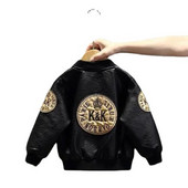 Haine Copii 2023 Primavara si Toamna Stil Nou Jacheta Baieti Moda Geaca din piele