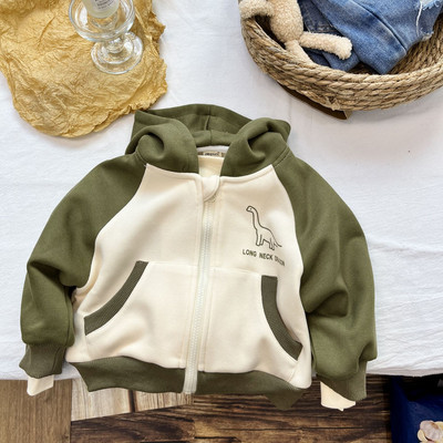 23 Toamnă Nouă Îmbrăcăminte Copii Băiat Glugă Fermoar Jachetă Copii Drăguț Decupat