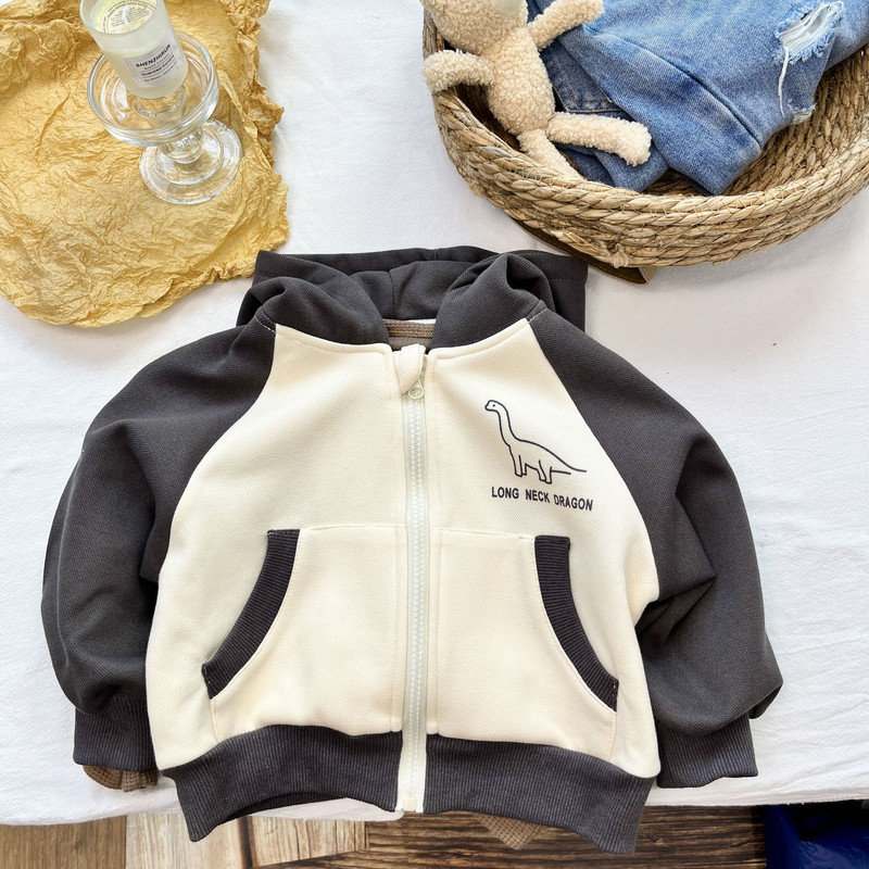 23 Toamnă Nouă Îmbrăcăminte Copii Băiat Glugă Fermoar Jachetă Copii Drăguț Decupat