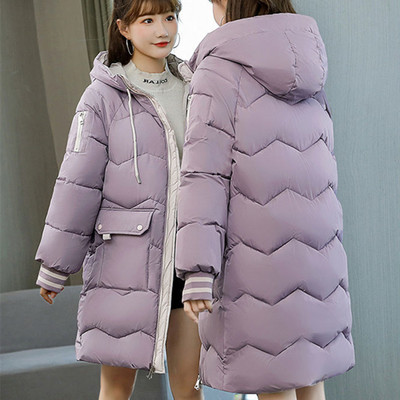 Zimski ženski topli debeli kaput Prevelike 3XL parke Gornja odjeća Jakna za snijeg Srednje duljine Ležerni široki kaput s kapuljačom i podstavljenim pamukom