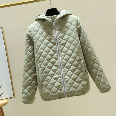 2023. g. Jauna rudens ziemas sieviešu kokvilnas jaka Plāna, gaiša, īsa parka, flīsa biezāka silta sieviešu kokvilnas polsterēta jaka ikdienas virsdrēbes