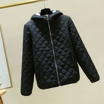 2023. g. Jauna rudens ziemas sieviešu kokvilnas jaka Plāna, gaiša, īsa parka, flīsa biezāka silta sieviešu kokvilnas polsterēta jaka ikdienas virsdrēbes