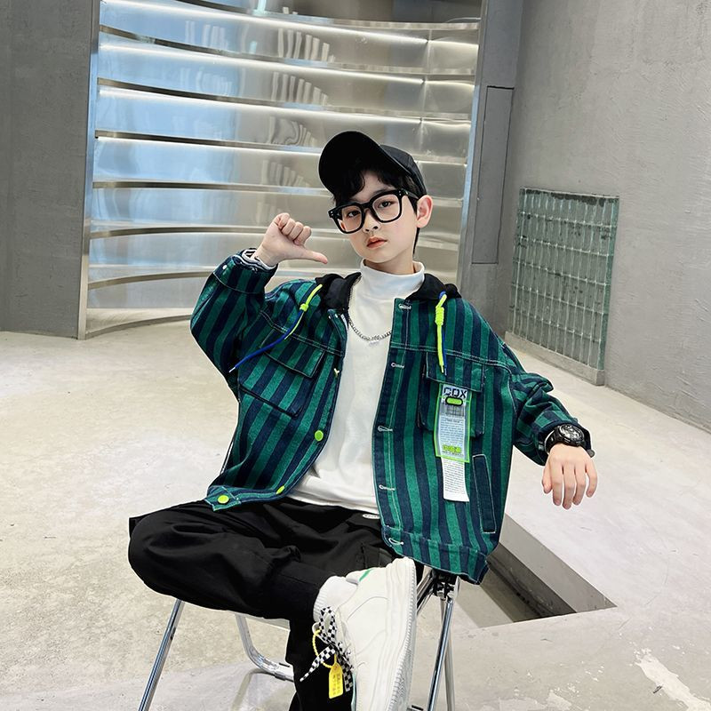 2023 jachete coreene pentru băieți 4-14 ani, primăvară trenci subțire, jachetă de blugi, haine pentru copii, jachetă de blugi cu glugă la modă ocazională