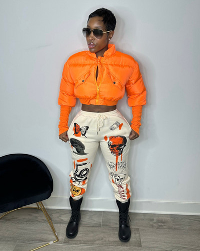 Modni damski jesen-zima, novi topli, debeli, kratki baloner s mjehurićima s patentnim zatvaračem, ženska pufer jakna sa stalkom za odjeću i ovratnikom