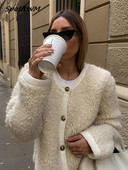 Sieviešu rudens, bieza pūkaina, apgriezta jaka, 2023. gada ziemas kažokāda