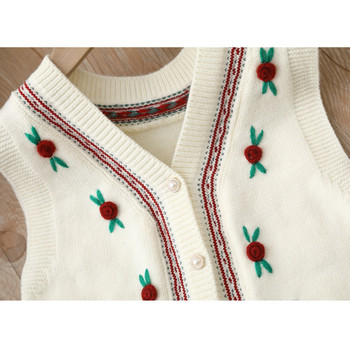 Humor Bear Детски пуловери без ръкави Пролет Есен Корейски V-Nec момичета Плетени жилетки Пуловер Бебешка жилетка Топове