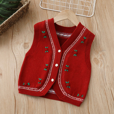 Humor Bear Bērnu Džemperi Bez piedurknēm Pavasaris Rudens Korejiešu V-Nec Meitenes Trikotāžas Vestes Džemperis Bērnu Jaciņas Topi