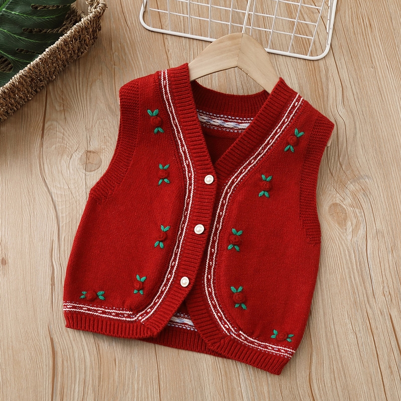 Humor Bear Bērnu Džemperi Bez piedurknēm Pavasaris Rudens Korejiešu V-Nec Meitenes Trikotāžas Vestes Džemperis Bērnu Jaciņas Topi