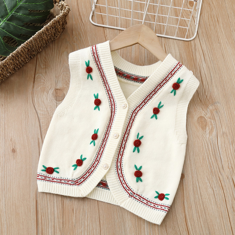 Humor Bear Bērnu Džemperi Bez piedurknēm Pavasaris Rudens Korejiešu V-Nec Meitenes Trikotāžas Vestes Džemperis Bērnu Jaciņas Topi