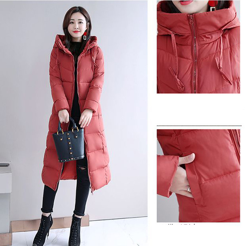 Zimske tanke jakne s kapuljačom Ženske deblje tople duge jakne Chaqueta korejske velike veličine 5xl Casaco pamučne podstavljene kapute New Abrigos
