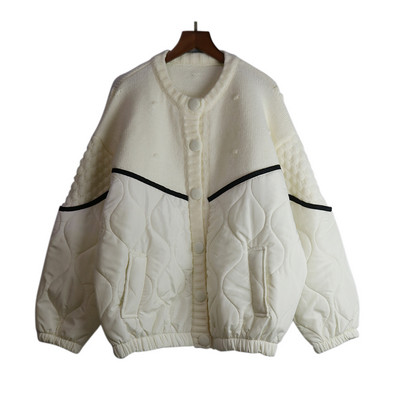 Pulover cu îmbinare pentru femei, jachetă din bumbac, toamnă iarnă, tricotat îngroșat, cardigan, haină largi pentru femei