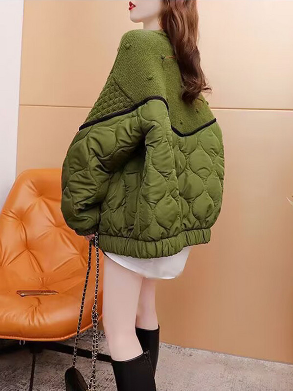 Pulover cu îmbinare pentru femei, jachetă din bumbac, toamnă iarnă, tricotat îngroșat, cardigan, haină largi pentru femei