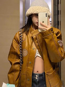 Zimske jakne za žene 2023 Hot Girl Američki kaput PU kožna jakna Novo u gornjoj odjeći Jesen i zima Tanki bomber kaputi