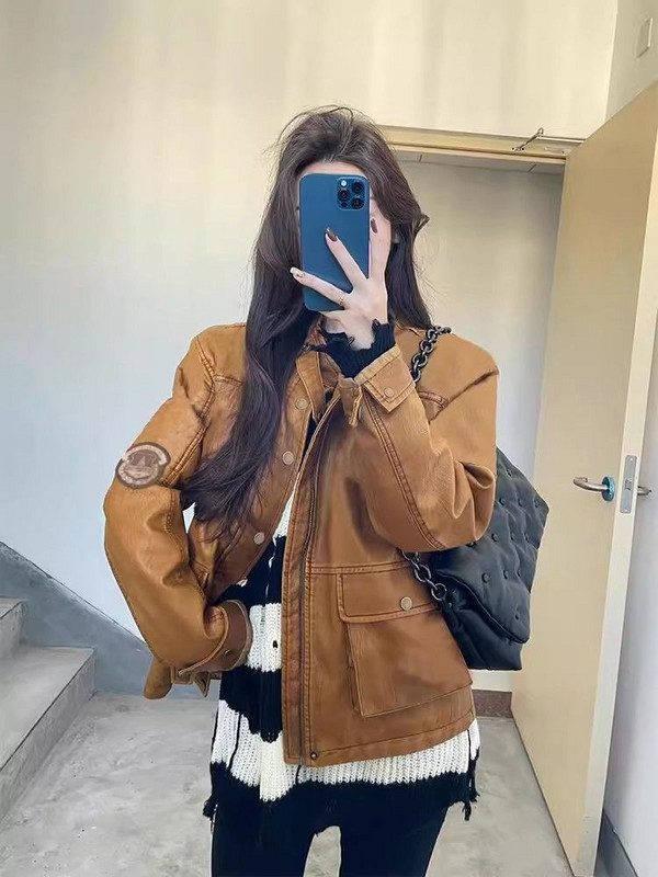 Zimske jakne za žene 2023 Hot Girl Američki kaput PU kožna jakna Novo u gornjoj odjeći Jesen i zima Tanki bomber kaputi