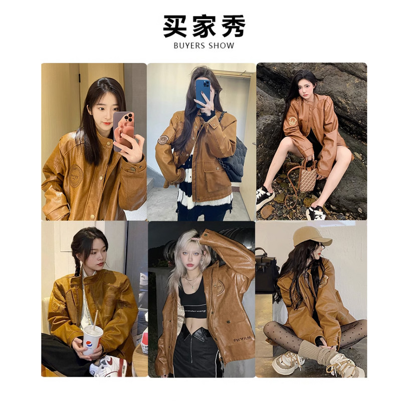 Zimske jakne za žene 2023 Hot Girl Američki kaput PU kožna jakna Novo u gornjoj odjeći Jesen i zima Tanki bomber kaputi