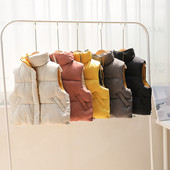 2023. gada rudens ziemas bērnu vestes Mēteļi 2–8 gadi silti vestes zēniem un meitenēm Krāsa Sarkana Dzeltena Mazo bērnu vestes Unisex